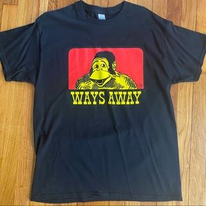 WAYS AWAY black t-shirt. RARE. Never worn. Super cool.